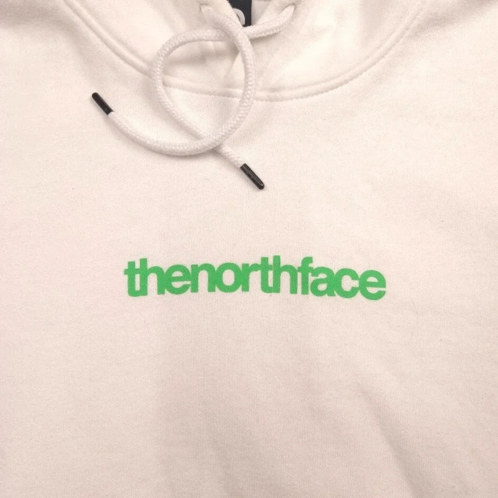 The North‎ Face Hoodie Mens M White Fleece Pullover Back Logo Graphic